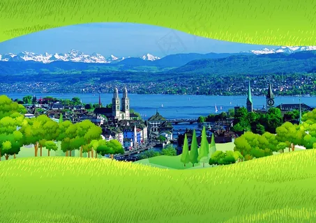 现代城市建筑背景模板