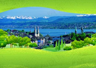 现代城市建筑背景模板