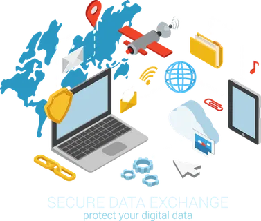 电脑地球联系卡通蓝色少儿兴趣班素材