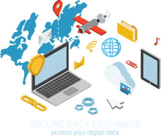 电脑地球联系卡通蓝色少儿兴趣班素材