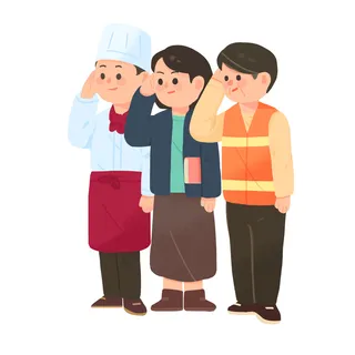 职业人物敬礼元素素材