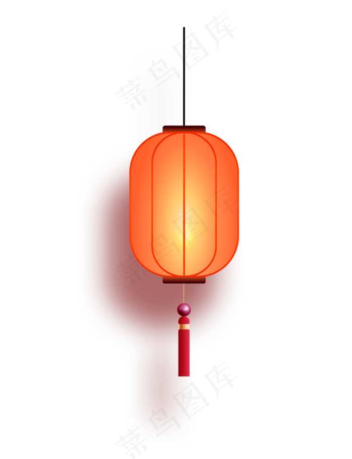 中国风 手绘 卡通元素 传统 复古红 灯笼装饰 PNG 免抠 