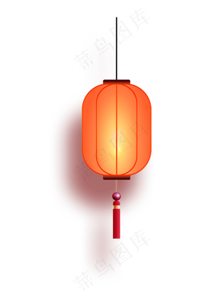 中国风 手绘 卡通元素 传统 复古红 灯笼装饰 PNG 免抠 