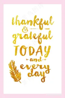 唯美金色英文时尚插画