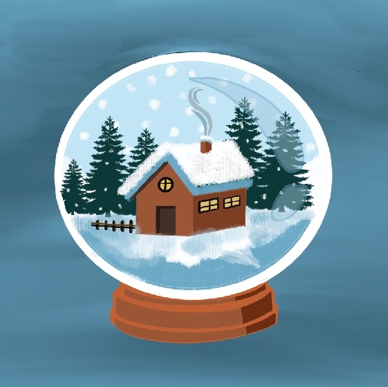 圣诞节雪花装饰风景