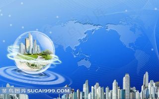 城市世界地图地球科技背景素材