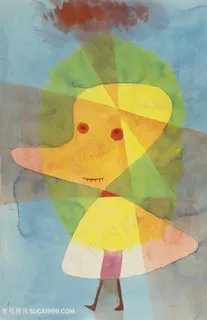 保罗克利手绘小黄鸭装饰画 保罗克利手绘小黄鸭装饰画