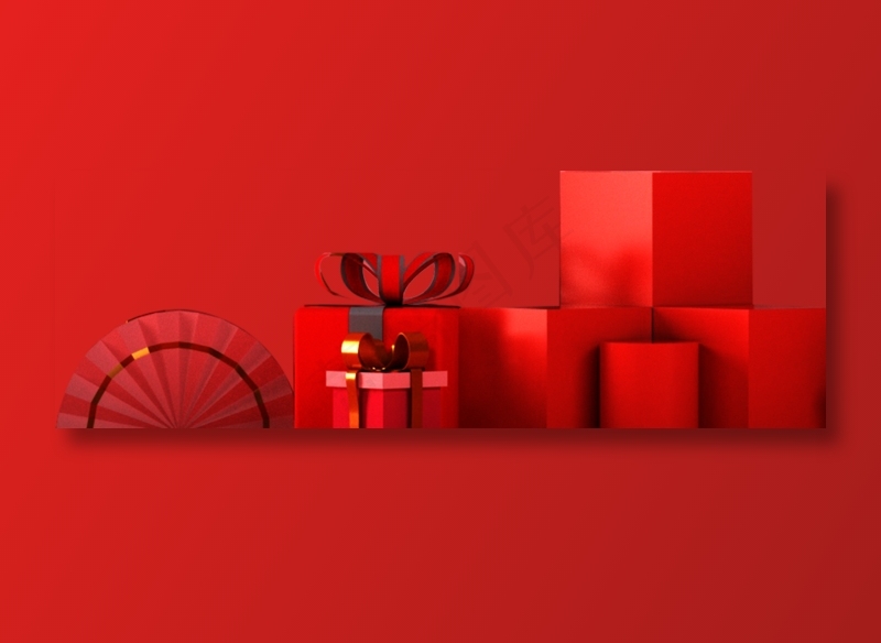 红色礼盒丝带