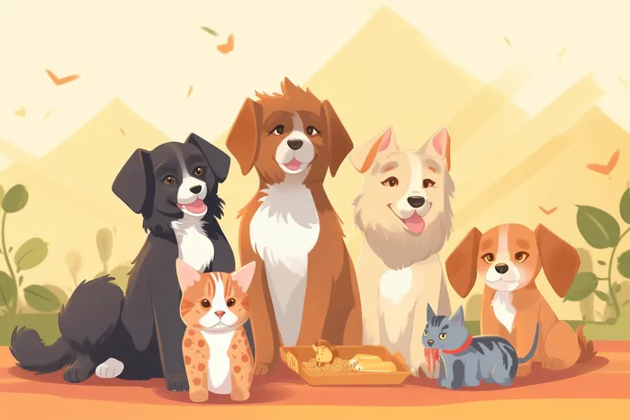 卡通插画宠物动物(4032x2688)