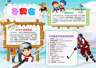 冬奥会海报手抄报ppt素材