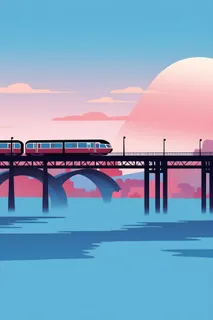 城市城轨轨道桥梁扁平背景