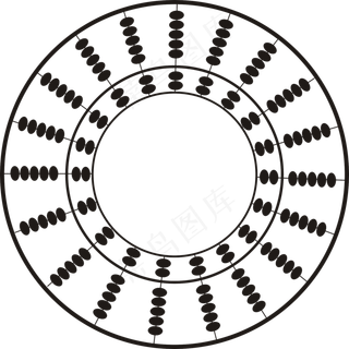 圆算盘珠心算培训卡通