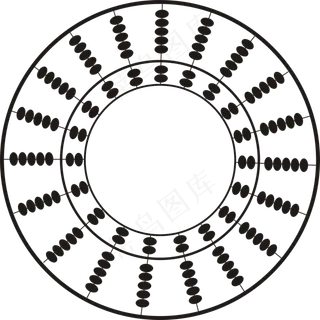 圆算盘珠心算培训卡通