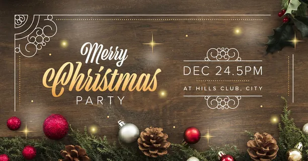 圣诞节约会贺卡棕色背景