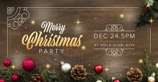 圣诞节约会贺卡棕色背景