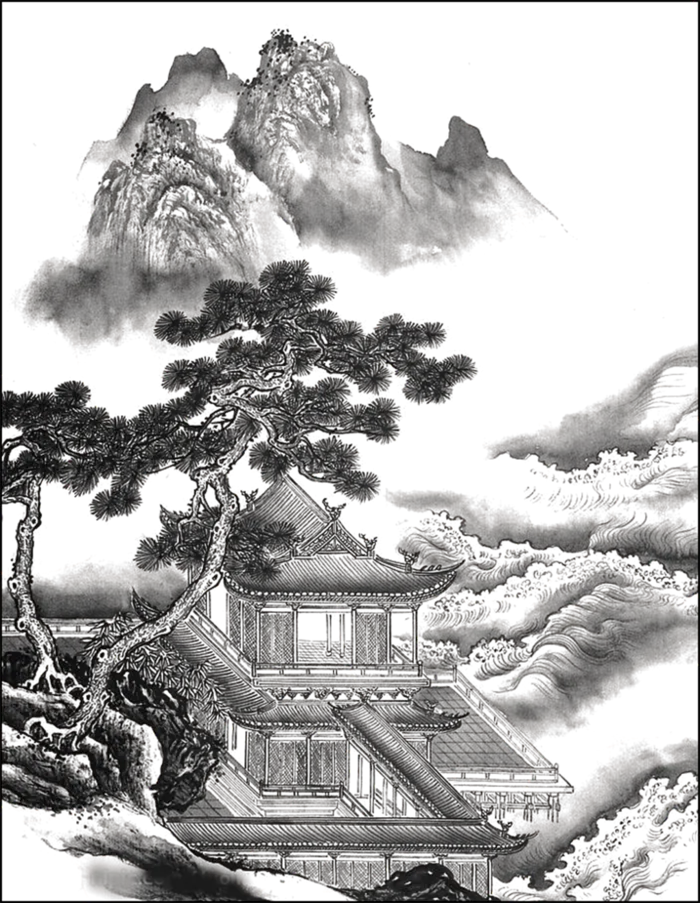 中国古风元素山水
