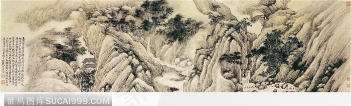 高山劲松图