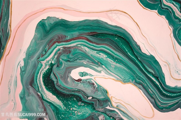 粉色墨绿色水彩晕染背景图片