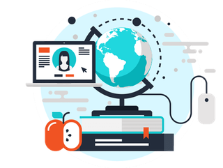 地球仪互联网卡通少儿兴趣班