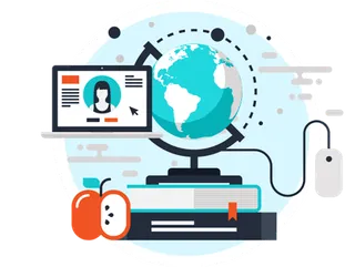 地球仪互联网卡通少儿兴趣班