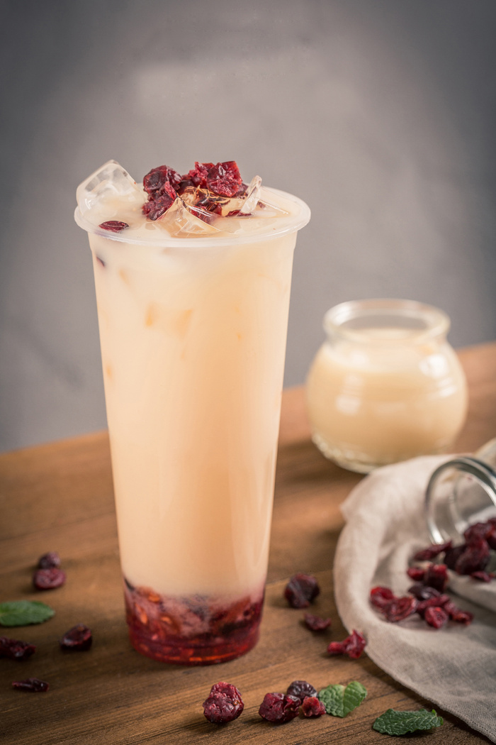 奶茶照片拍摄果汁蔓越莓养乐多