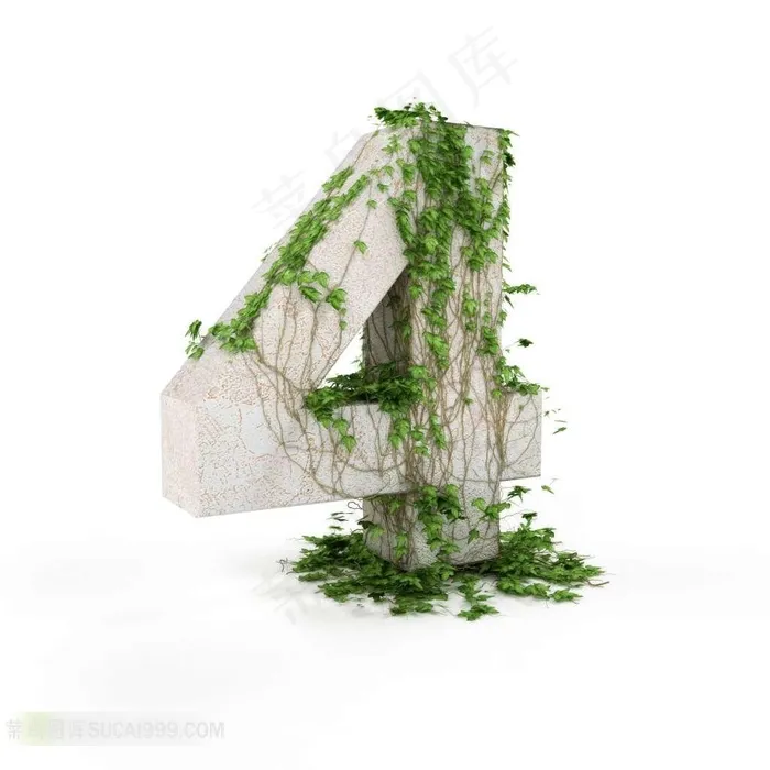3D数字4设计素材
