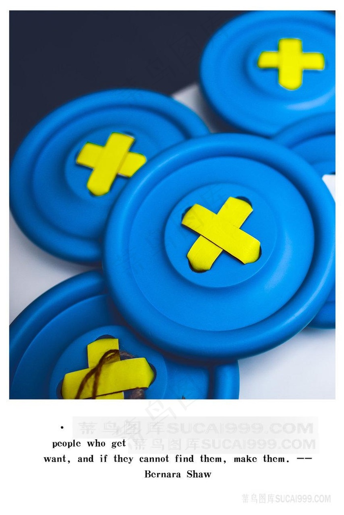 唯美蓝色扣子装饰画