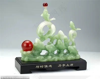 传统工艺-鲤鱼跳龙门玉器