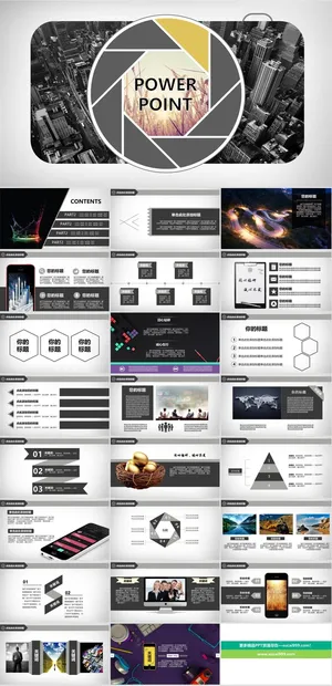 摄影照相机学习PPT模板ppt模版