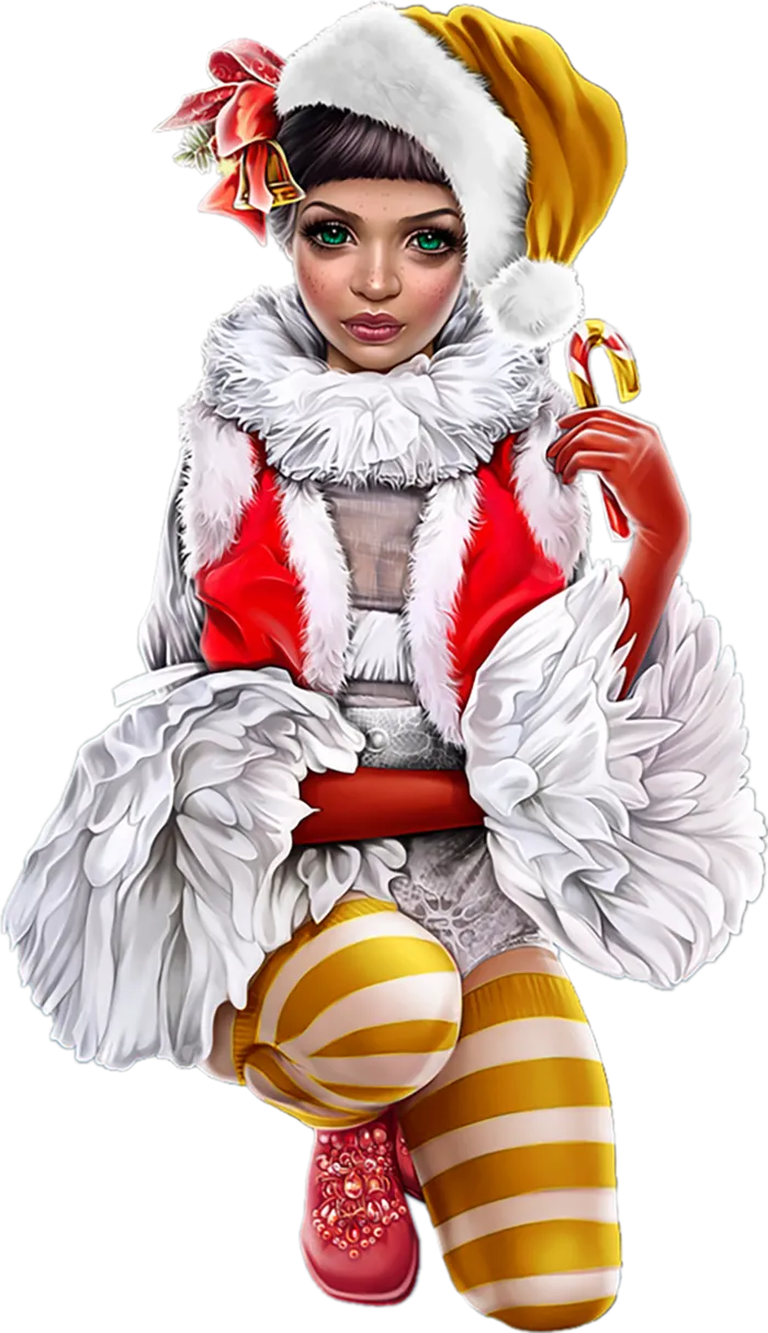 立体圣诞女孩子人物卡通