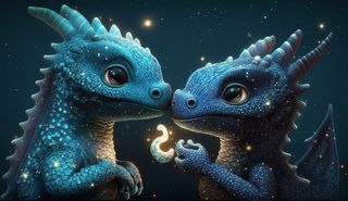 温馨、龙、眼睛、可爱、甜蜜