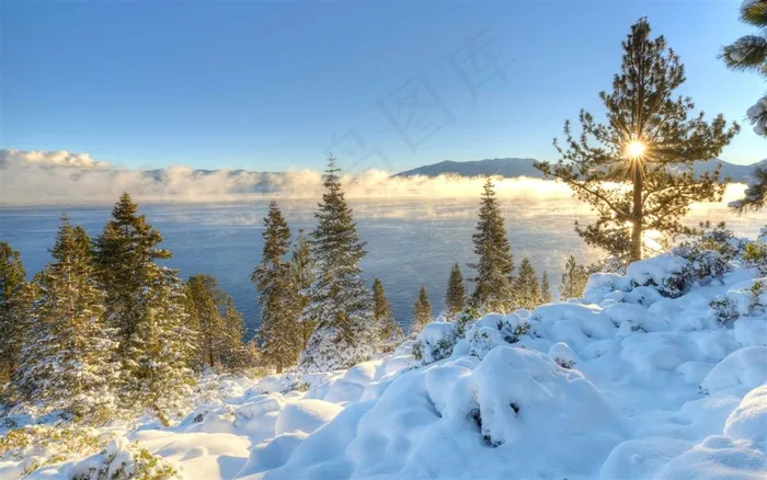 雪景山水风景