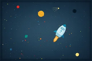 可爱卡通航天火箭宇宙星球太空星空背景