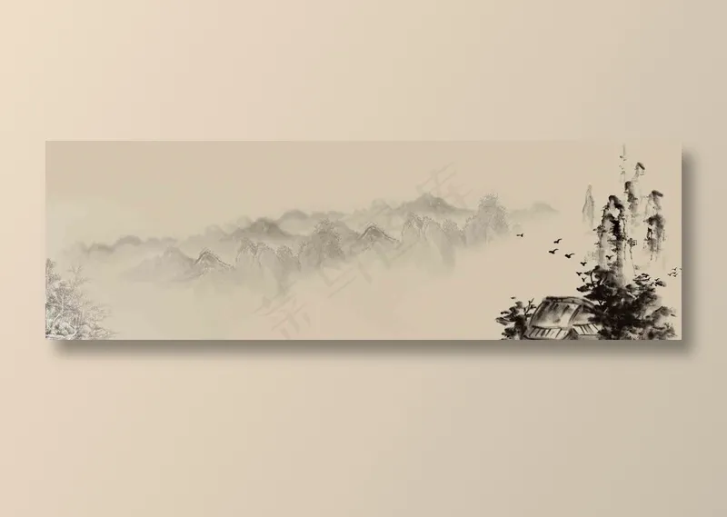 复古中国风古风国画背景素材psd模版下载