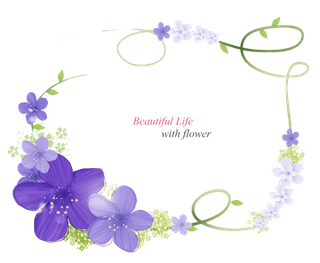 紫色绿色花纹边框