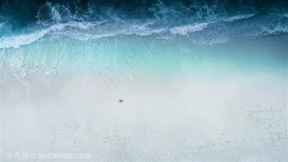 海岛沙滩海浪鸟瞰图 海岛沙滩海浪鸟瞰图