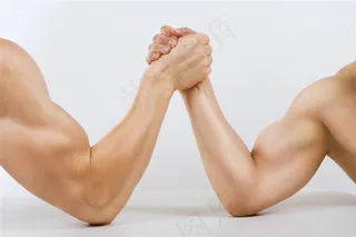 掰手腕的手部姿势摄影素材