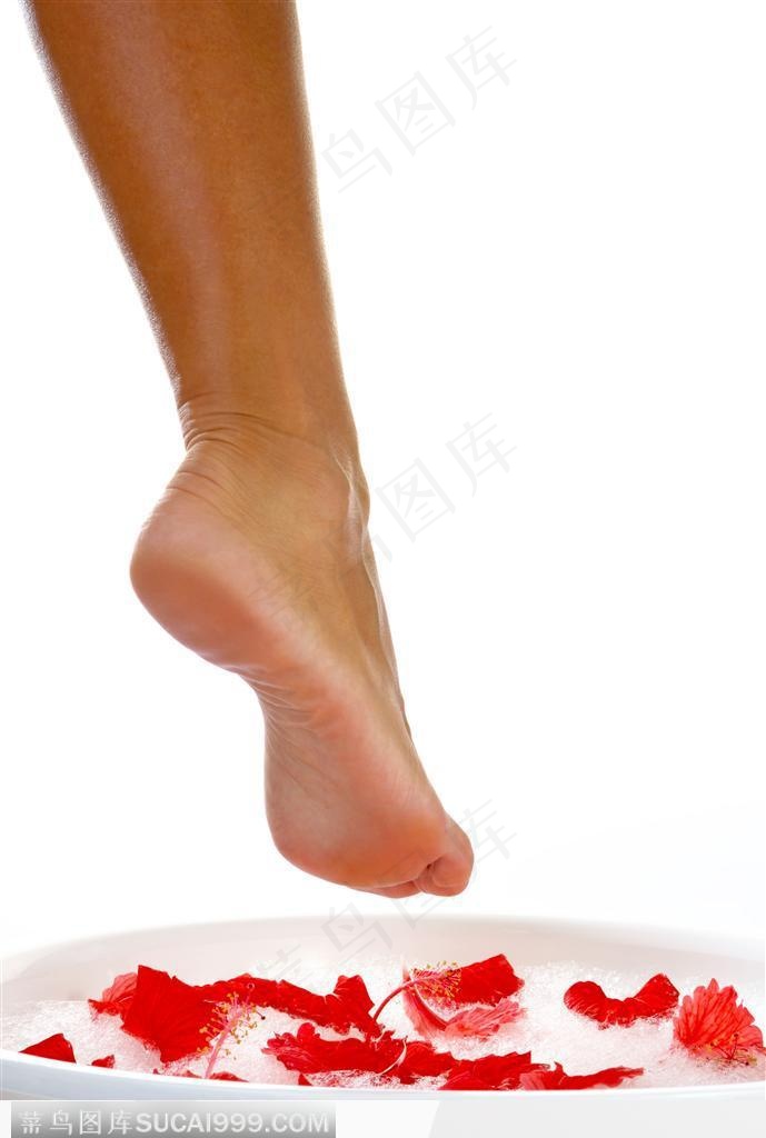 泡脚与鲜花