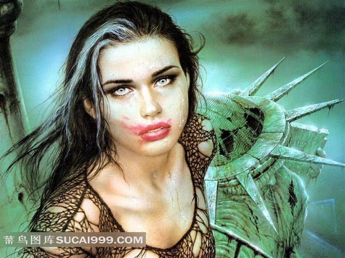 唯美性感美女插画素材