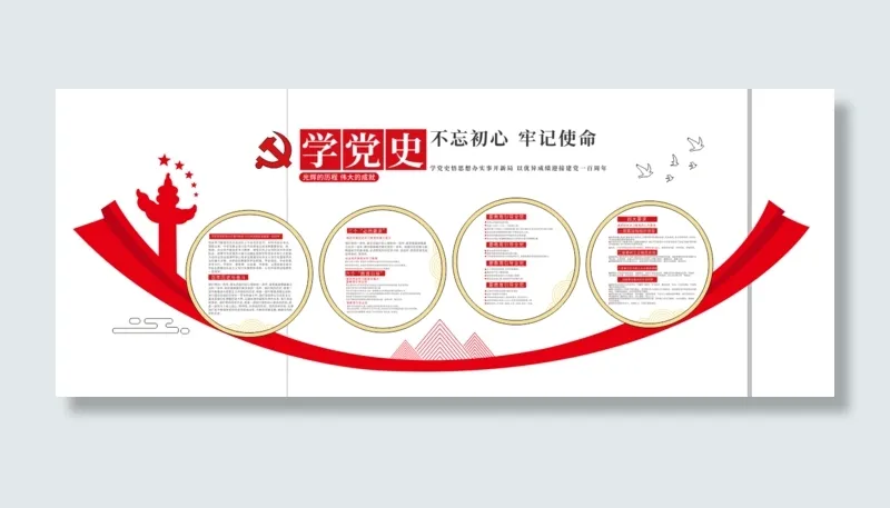党建党史文化墙源文件CDR平面效果图cdr矢量模版下载