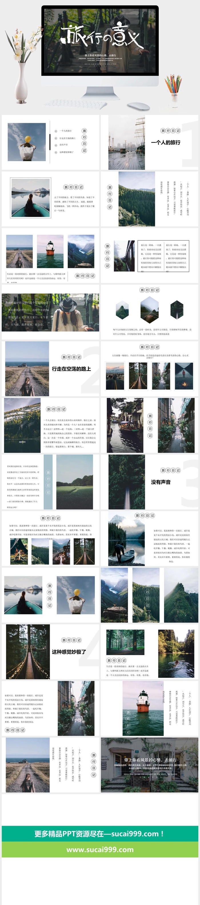 旅行照片图片画册PPT模板