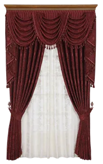 红色窗帘布艺