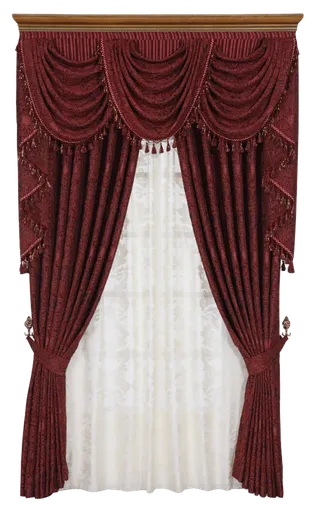 红色窗帘布艺