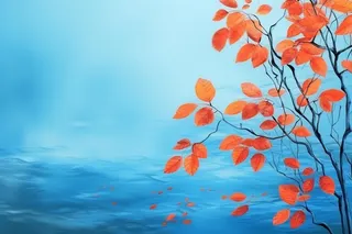 红叶大气简约蓝色背景