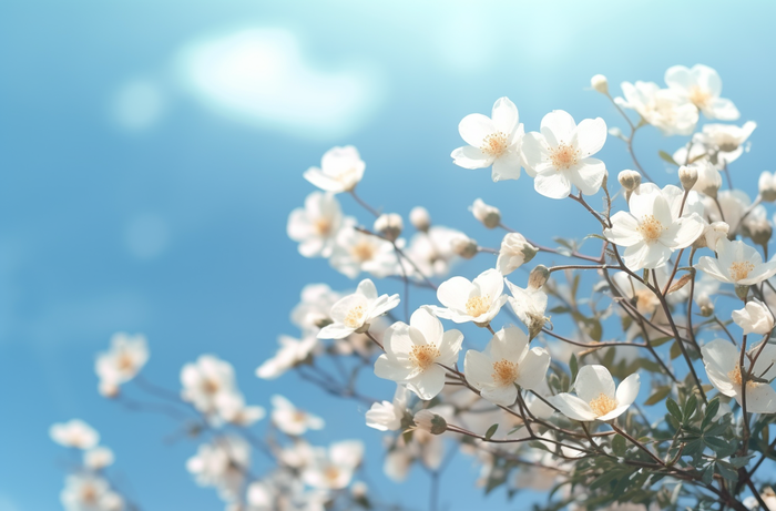 白色的花朵近景聚焦拍摄摄影图(4080x2688)