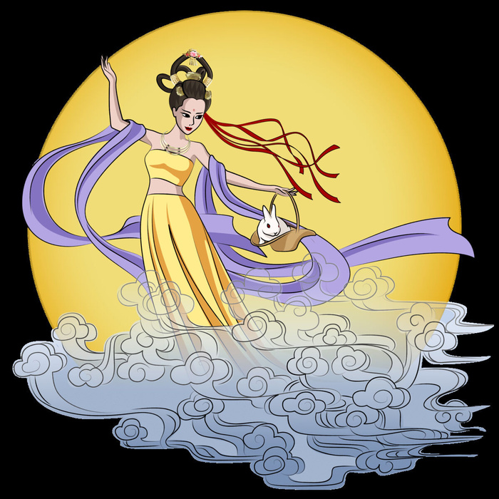 卡通中秋节嫦娥素材