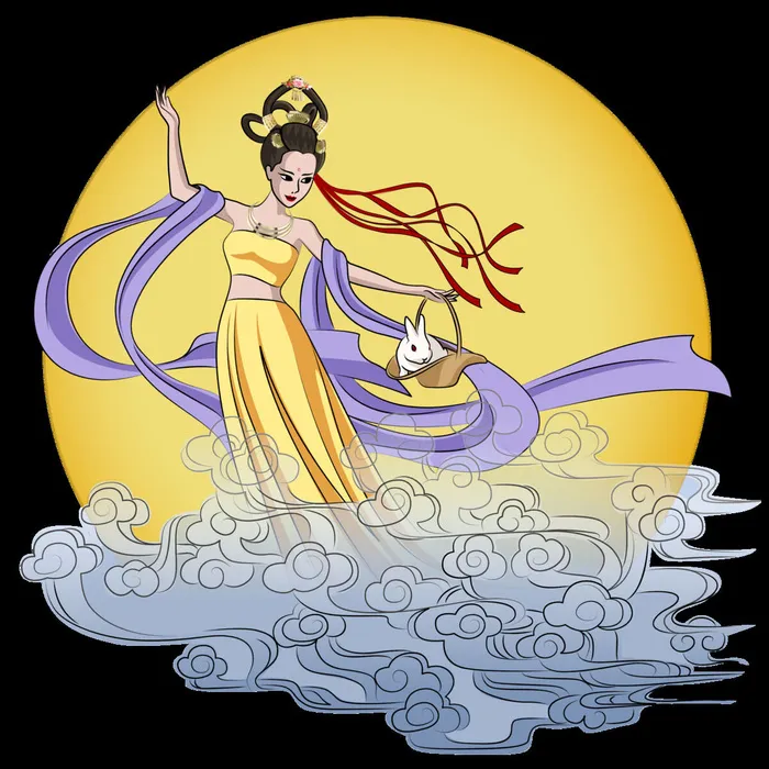 卡通中秋节嫦娥素材psd模版下载