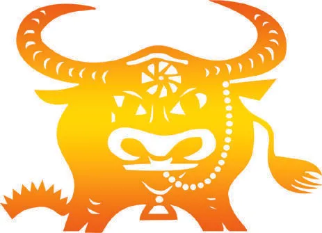 剪纸牛年素材psd模版下载