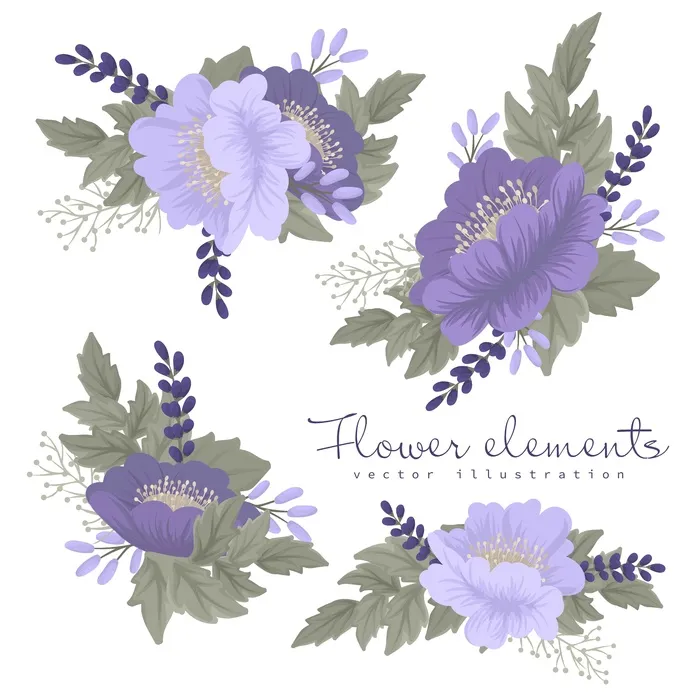 插画花卉图案彩色花卉花艺手捧花