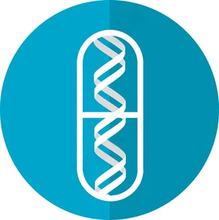 基因学研究蓝色图标